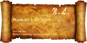 Nyakas Lívia névjegykártya